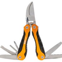 AccuSharp 085C Sportsman's  Black/Orange Folding Plain Blade Includes Nylon Case with Belt Clip