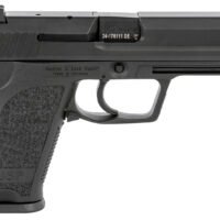 HK 81000309 USP V1 SA/DA 9mm Luger Caliber with 4.25" Barrel, 10+1 Capacity, Overall Black Finish, Serrated Trigger Guard Frame, Serrated Steel Slide & Polymer Grip Includes 2 Mags