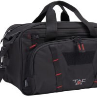 Tac Six 8247 Tactical Sporter Range Bag Black Endura with Removable Shoulder Strap, Pockets, Padded Pistol Rug & Exterior Webbing