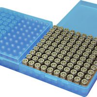 MTM Case-Gard P200924 Ammo Box Flip-Top 9mmLuger/380ACP Handgun Clear Blue Polypropylene 200rds