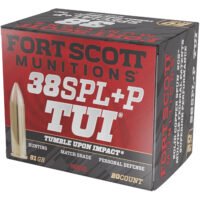Fort Scott Munitions 38+P081SCV Tumble Upon Impact (TUI) 38Special+P 81gr Solid Copper Spun 20 Per Box/25 Case