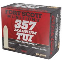 Fort Scott Munitions 357MAG125SCV Tumble Upon Impact (TUI) 357Mag 125gr Solid Copper Spun 20 Per Box/25 Case