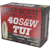 Fort Scott Munitions 400125SCV Tumble Upon Impact (TUI) 40S&W 125gr Solid Copper Spun 20 Per Box/25 Case