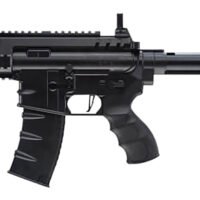 Umarex 2252120 Steel Strike Air Rifle CO2 177 BB Single Shot Or 6  Round Burst Mode, 30rd Drop Free Magazine, 900 BB Capacity Reservoir, Flat Top Picatinny Rail, Flip Up Sights, Adjustable Stock