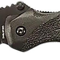 Smith & Wesson Knives SWBLOP2BSCP Black Ops 3.40" Folding Drop Point Part Serrated 4034 SS Blade Black Includes Pocket Clip