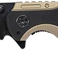 Smith & Wesson Knives SWP13BSCP M&P 3.50" Folding Drop Point Part Serrated Stonewashed 8Cr13MoV SS Blade/Black & Tan Aluminum Handle Includes Pocket Clip