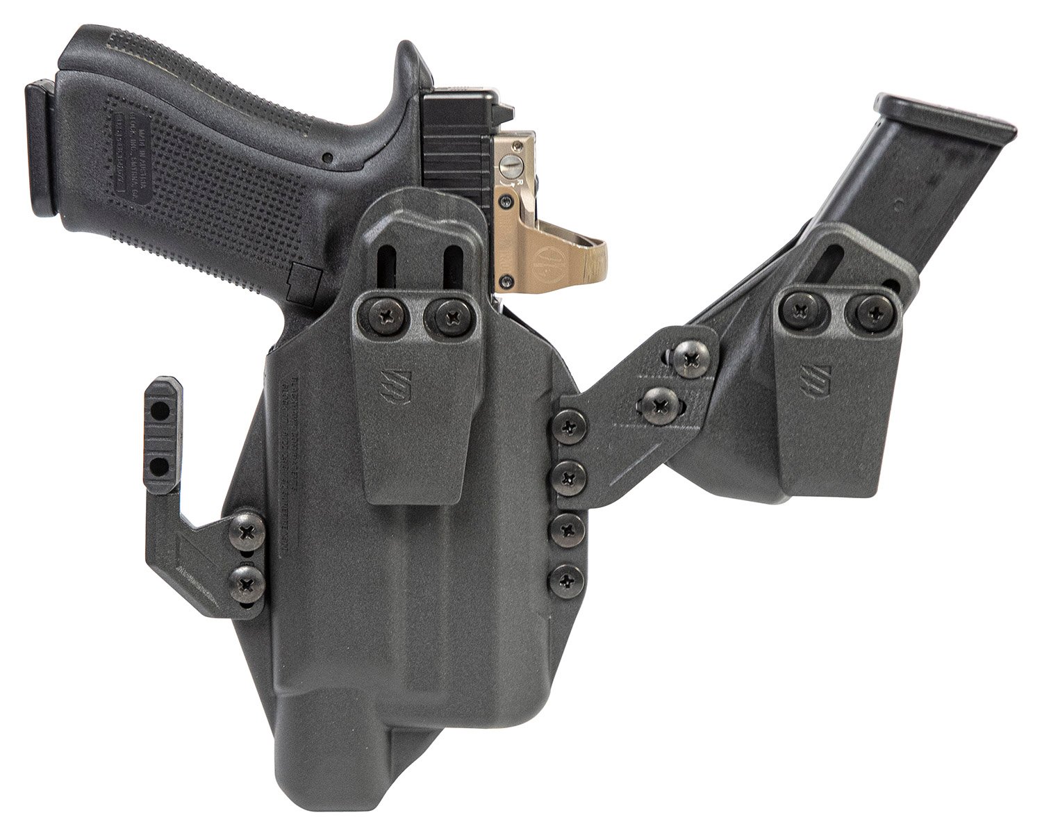 Blackhawk 416876BK Stache IWB Size 76 Black Polymer Belt Clip Compatible w/Glock 43X/48 w/SureFire XSC Ambidextrous