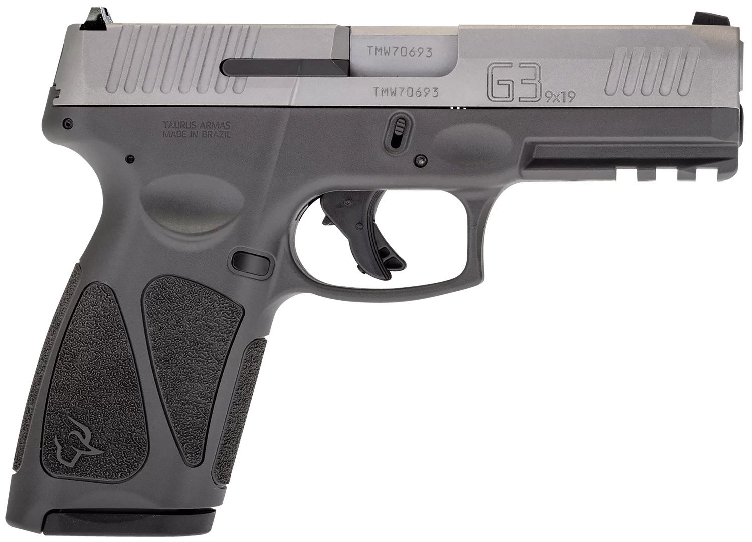 Taurus 1G3B949G G3 Full Size Frame 9mm Luger 15+1/17+1 4" Matte Stainless Steel Barrel, Matte Serrated Stainless Steel Slide, Gray Polymer Frame w/Picatinny Rail, Polymer Grip, Right Hand