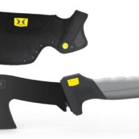 Hawk HWKHATCH Hatchet  2.50" Stainless Steel Axe Style Blade w/Black TiNi Finish, Black/Gray GRN w/Rubber Overlay Handle, 9.46" Long