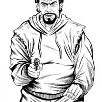 Birchwood Casey 37016 EZE-Scorer  Bad Guy Silhouette Paper Target 23" x 35" 100 Per Pkg