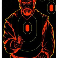 Birchwood Casey 34643 Shoot-N-C Reactive Target Self-Adhesive Paper Black/Red 12"x18" Bad Guy Silhouette 100 Pack