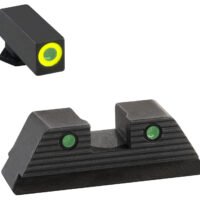 AmeriGlo GL819 Trooper Sight Set for Glock Green Tritium LumiGreen Outline Front Sight-Green Tritium Black Outline Rear Sight