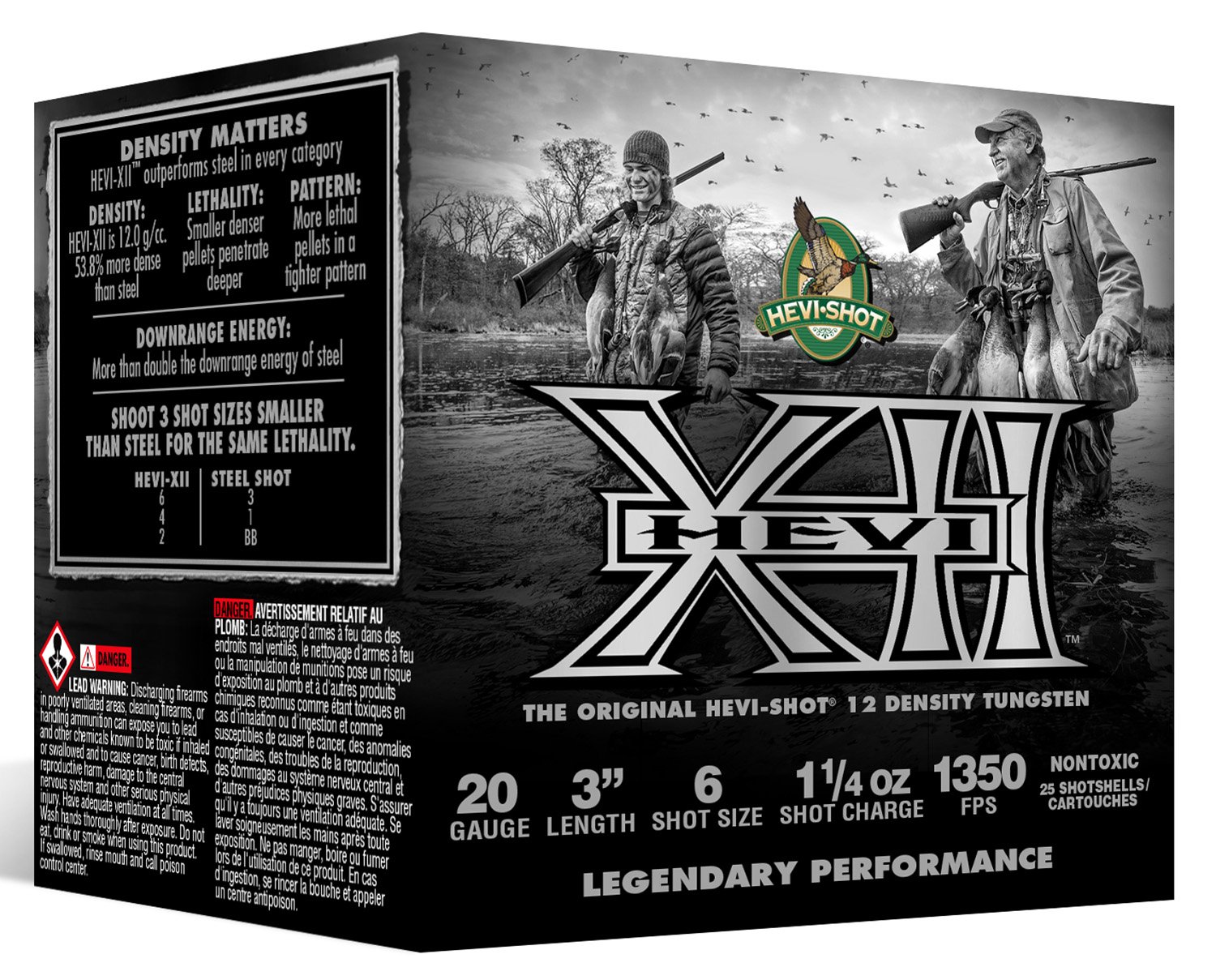 HEVI-Shot HS53206 HEVI-XII 20Gauge 3" 1 1/4oz Tungsten 6Shot 25 Per Box/10 Case