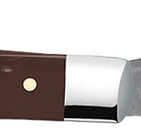 Case 00135 Trapper Slimline 3.25" Folding Clip Point Plain Mirror Polished Tru-Sharp SS Blade, Brown Jigged Synthetic Handle