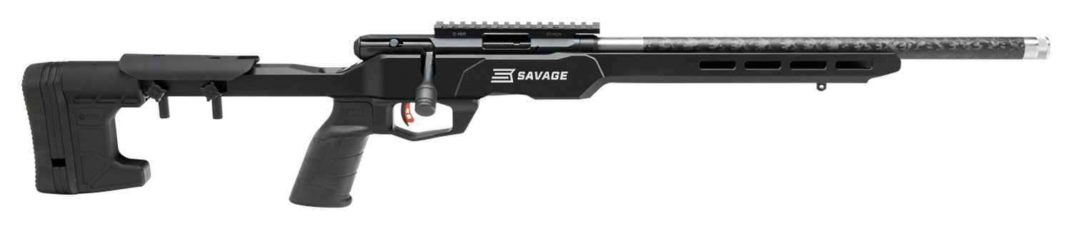 Savage Arms 70256 B22 Precision Lite Bolt 22 LR 18" Carbon Fiber Wrapped Barrel 10+1 Black Rec Black Adjustable MDT Aluminum Chassis Stock Black Polymer Grip Right Hand