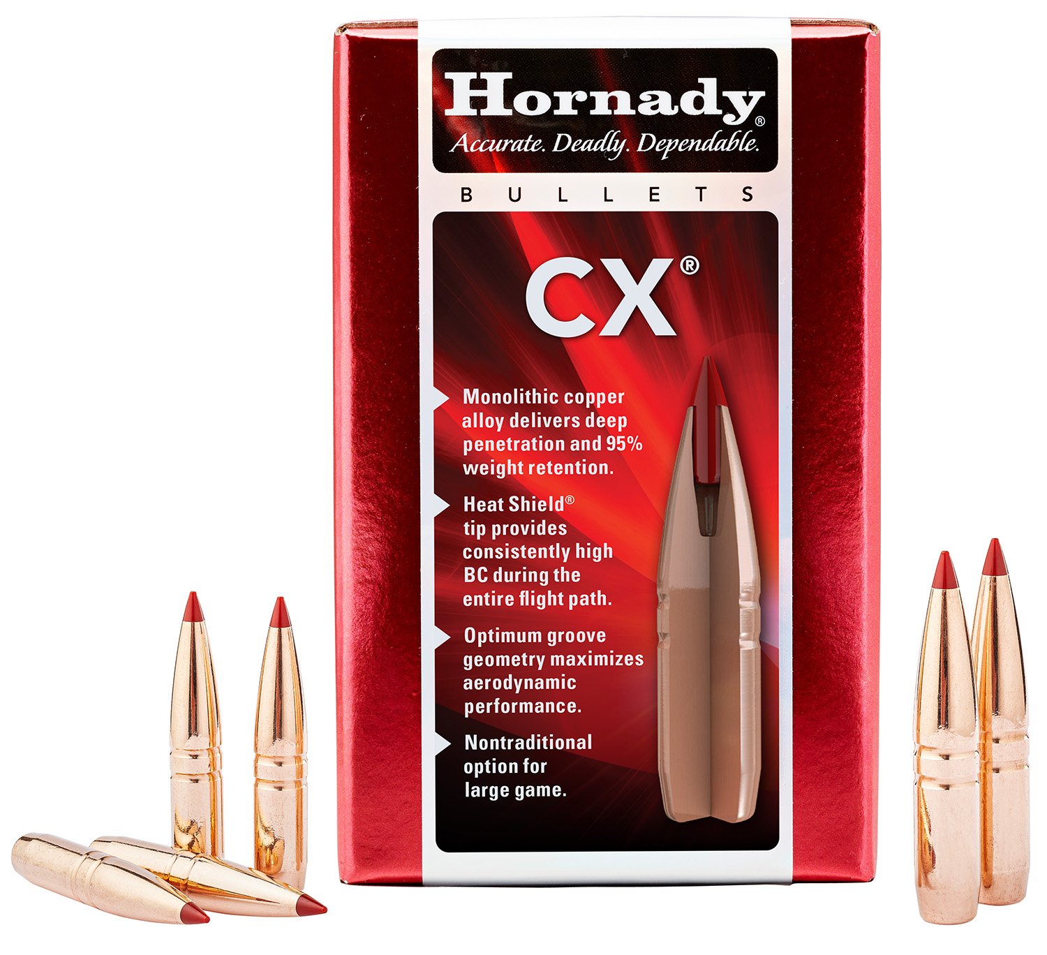 Hornady 282704 CX 7mm 139 gr Copper Solid 50 Per Box/ 25 Case