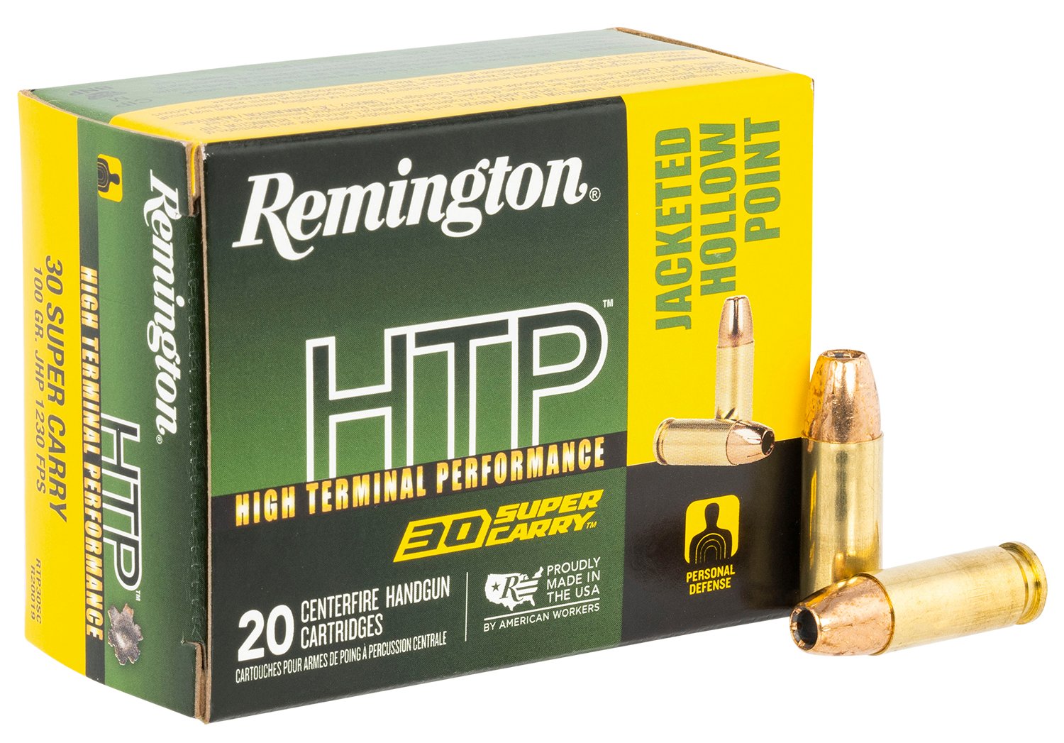 Remington Ammunition R20019 HTP 30SuperCarry 100gr Jacketed Hollow Point 20 Per Box/10 Case