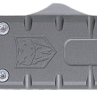 CobraTec Knives CTEGRYM390DNS Enforcer  3.25" OTF Drop Point Plain M390 Steel Blade/Gray Aluminum Handle