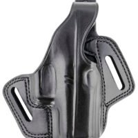 Galco FL800RB Fletch  OWB Black Leather Belt Slide Compatible w/Glock 43/43X, Springfield  Hellcat Belt Up to 1.75" Wide Right Hand