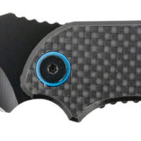 CRKT 7920K P.S.D.  3.63" Folding Recurve Veff Serrated Black EDP 4116 Stainless Steel Blade/ Black w/Blue Backspacer G10/Carbon Fiber Handle Includes Pocket Clip