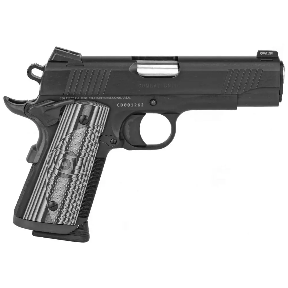 COLT 1911 CCU CONCEALED CARRY OFFICERS 45 ACP 4.25" ANODIZE BLACK DLC