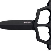 Cold Steel CS80NT3 Chaos Push Knife 5" Fixed Plain Black Matte Powder Coat SK-5 Steel Blade/ Black w/D-Guard Handle Griv-Ex w/Overmold Kray-Ex Handle Includes Belt Loop/Sheath