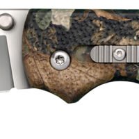 Cold Steel CS23JE Double Safe Hunter 3.50" Folding Clip Point Plain Satin 8Cr13MoV SS Blade/ Camo GFN Handle Includes Pocket Clip