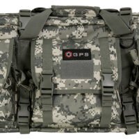 GPS Bags DRC28ACU Double Rifle Case A-TACS AU 600D Polyester w/ 2 Padded Pistol Sleeves MOLLE Webbing & Lockable Zippers