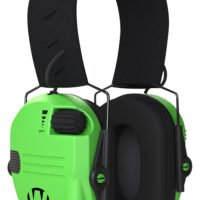 Walker's GWPRSEMHVG Razor Slim Electronic Muff 23 dB Over the Head Hi-Viz Green/Black Polymer