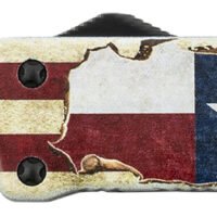 Templar Knife SZTX321 Premium Weighted Texan Small 3" OTF Drop Point Plain Black Oxide Stonewashed D2 Steel Blade, 4.50" Red/White/Blue w/"The LONE STAR State" Aluminum Zinc Alloy Handle