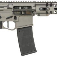 Patriot Ordnance Factory 01802 Minuteman Direct Impingement 5.56x45mm NATO Caliber with 10.50" Barrel, 30+1 Capacity, Tungsten Metal Finish, Buffer Tube Stock & Black MFT Grip Right Hand