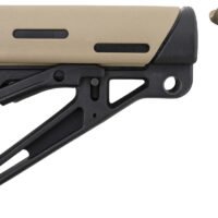 Hogue 15356 OverMolded Collapsible Buttstock Black Synthetic Flat Dark Earth OverMolded Rubber & Flat Dark Earth Rubber Finger Grooved Grip for AR-15, M16 with Mil-Spec Buffer Tube (Tube Not Included)