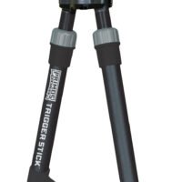 Primos 65825 Trigger Stick Bipod made of Steel with Black & Gray Finish, QD Swivel Stud Attachment Mount Type & Short Height (Clam Package)