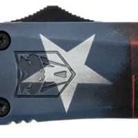 CobraTec Knives MCTXFS3DAGNS FS-3 Texas Flag Medium 3" OTF Dagger Plain Satin D2 Steel Blade, 5" Texas Flag Aluminum Cerakoted Handle