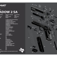 TekMat TEKR17CZSHDW2 CZ Shadow 2 SA Cleaning Mat Black/White Rubber 11"x17" CZ-75 Shadow 2 SA Diagram