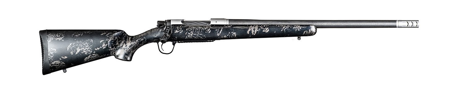 Christensen Arms 8010631600 Ridgeline FFT TI 6.8 Western 3+1 20" Carbon Fiber Threaded Barrel, Stainless Titanium Rec, Black with Gray Accents Stock