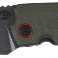 CRKT 6277 Overland  Compact 2.24" Folding Plain Stonewashed D2 Steel Blade, Green w/Orange Accents G10/SS Handle, Includes Pocket Clip