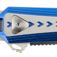 CRKT 6710 Stickler  3.38" Folding Plain Satin 12C27 Sandvik Blade/ Blue & Silver Aluminum Handle Includes Pocket Clip
