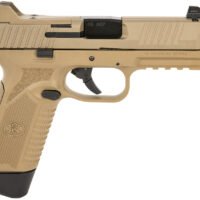 FN 66101386 545 Tactical 45 ACP 10+1 4.71" Black Target Crown/Threaded Steel Barrel, Flat Dark Earth PVD Optic Cut/Serrated Slide & Polymer Frame w/Picatinny Rail, Ambidextrous