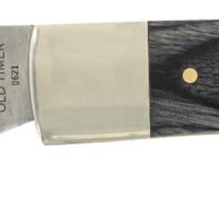 Old Timer 1135989 Heritage Series Bruin 50th Anniversary 2.80" Drop Point Plain D2 Steel Blade 3.70" Black Wood Laminate Handle