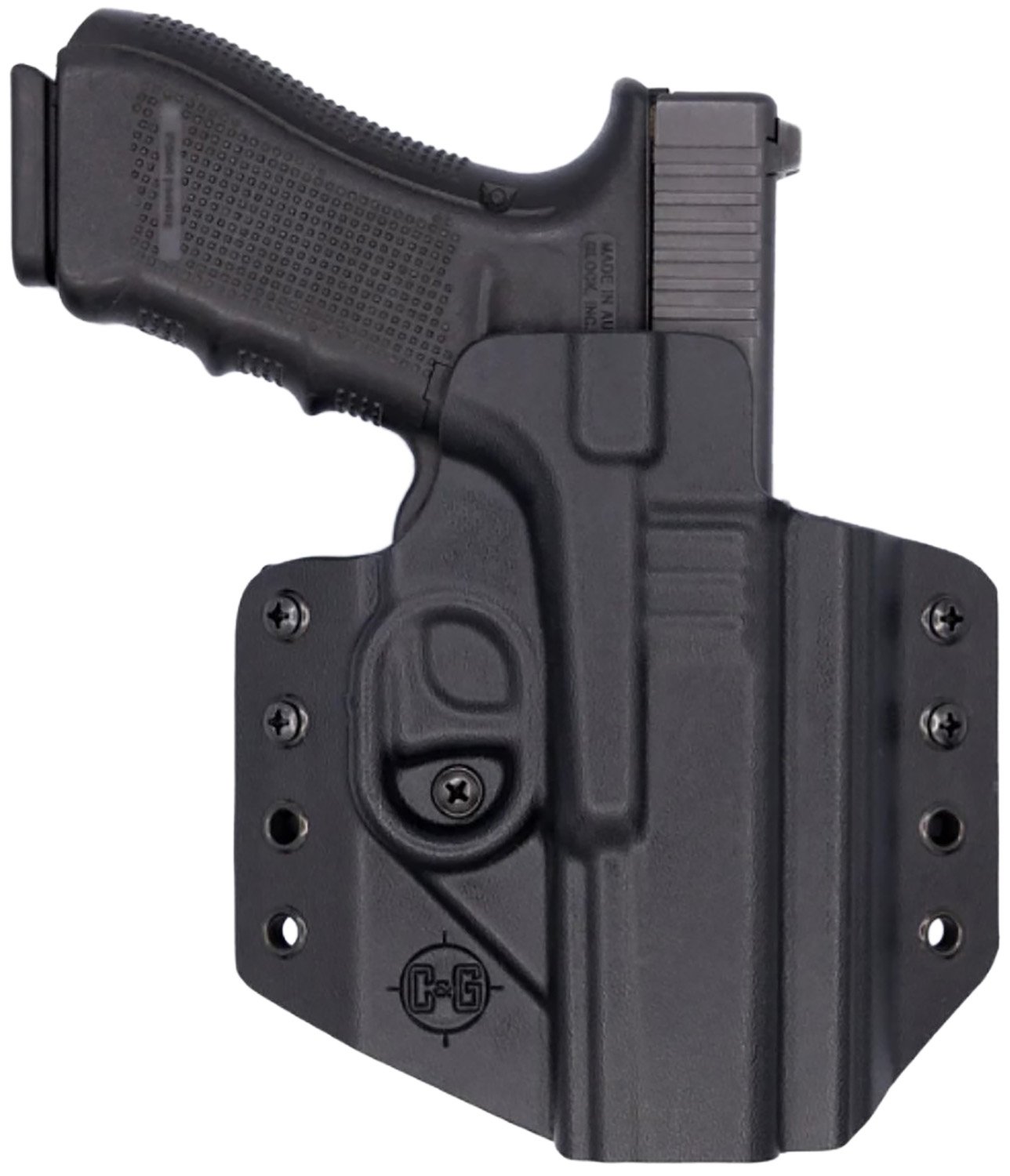 C&G Holsters 0000100 Covert OWB Black Kydex Belt Loop Glock 17/22/47