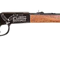Rossi RL22W201WDEN19 Rio Bravo Full Size, Lever Action 22 WMR 12+1, 20" Polished Black Steel Barrel, Polished Black w/July 4 Eagle Engraving Steel Receiver, German Fixed Beechwood Stock, Right Hand