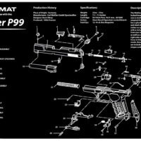 TekMat TEKR17WALP99 Walther P99 Cleaning Mat Black/White Rubber 11"x17" Walther P99 Parts Diagram