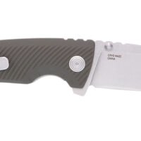 S.O.G SOG11060143 Tellus ATK  3.50" Folding Clip Point Plain Stonewashed Cryo 440C SS Blade/ Olive Drab w/Orange Backspacer GRN Handle Includes Belt Clip