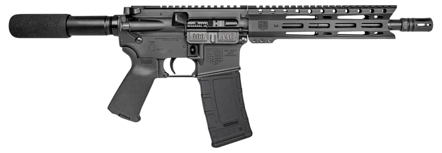 Diamondback DB1915B001 DB15 300 Blackout 28+1 10", Black, Carbon Lower, 9" M-LOK Handguard, Padded Buffer Tube, Magpul Grip