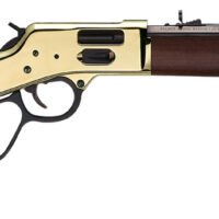 Henry H006GCR Side Gate Carbine 45 Colt (LC) 7+1 16.50" Blued Octagon Barrel, Polished Brass Rec, American Walnut Stock, Adj. Sight, Large Loop Lever