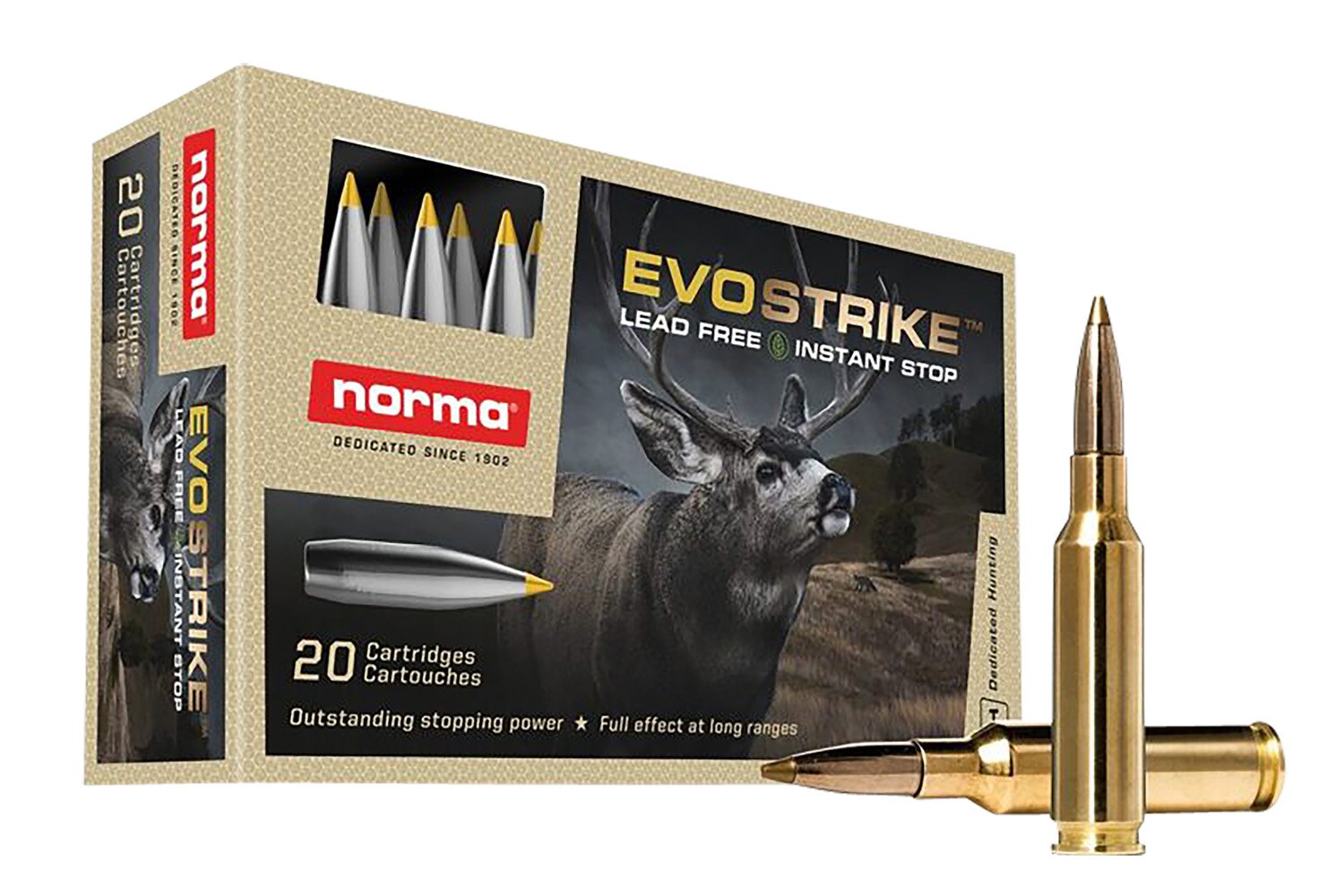 Norma Ammunition 20166482 Dedicated Hunting Evostrike 6.5Creedmoor 93gr Polymer Tip Boat Tail 20 Per Box/10 Case