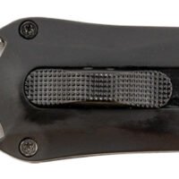 Steel River Knives A163BD Spartan 3.50" OTF Dagger Plain Black/Silver 440C SS Blade/ Black w/Carbon Fiber Inlay Aluminum Zinc Alloy Handle