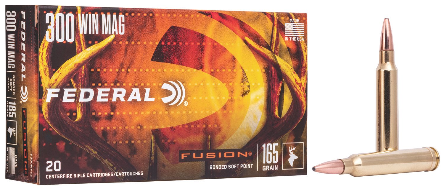 Federal F300WFS2 Fusion 300WinMag 165gr Bonded Soft Point 20 Per Box/10 Case