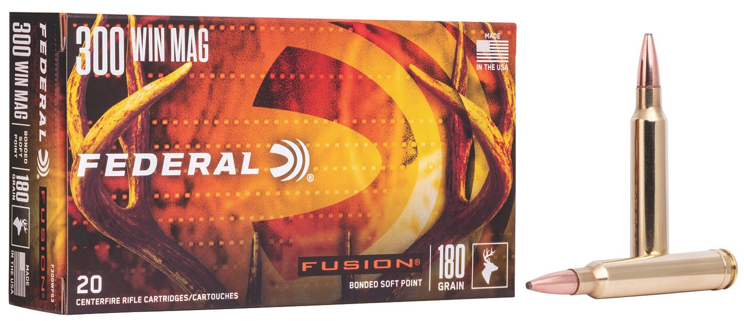 Federal F300WFS3 Fusion 300WinMag 180gr Bonded Soft Point 20 Per Box/10 Case